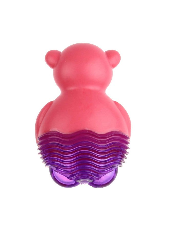 جيجوي لعبة الدب جي جيوي سوبا بوبا للجراء والكلاب الصغيرة، لعبة متينة وغير سامة للكلاب مع صفارة، تقلل الأسطح الملمسية من تراكم البلاك والجير، مناسبة للعب والمضغ والتسنين، لون وردي، حجم صغير - Image 2